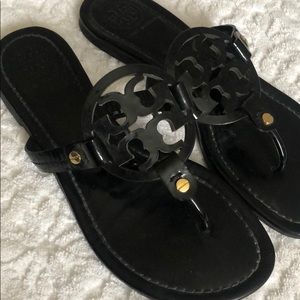 Women’s Tory Burch Black Patent Miller Sandals